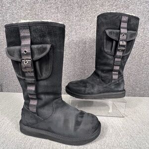 UGG Retro Cargo 1895 Lined Snow Boots 7 Side Zip Outdoor Utility Chores Black